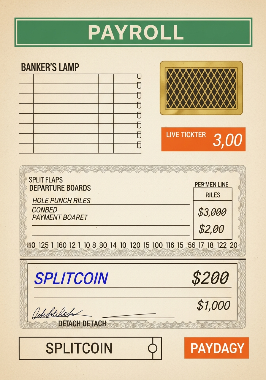 A vintage paycheck stub